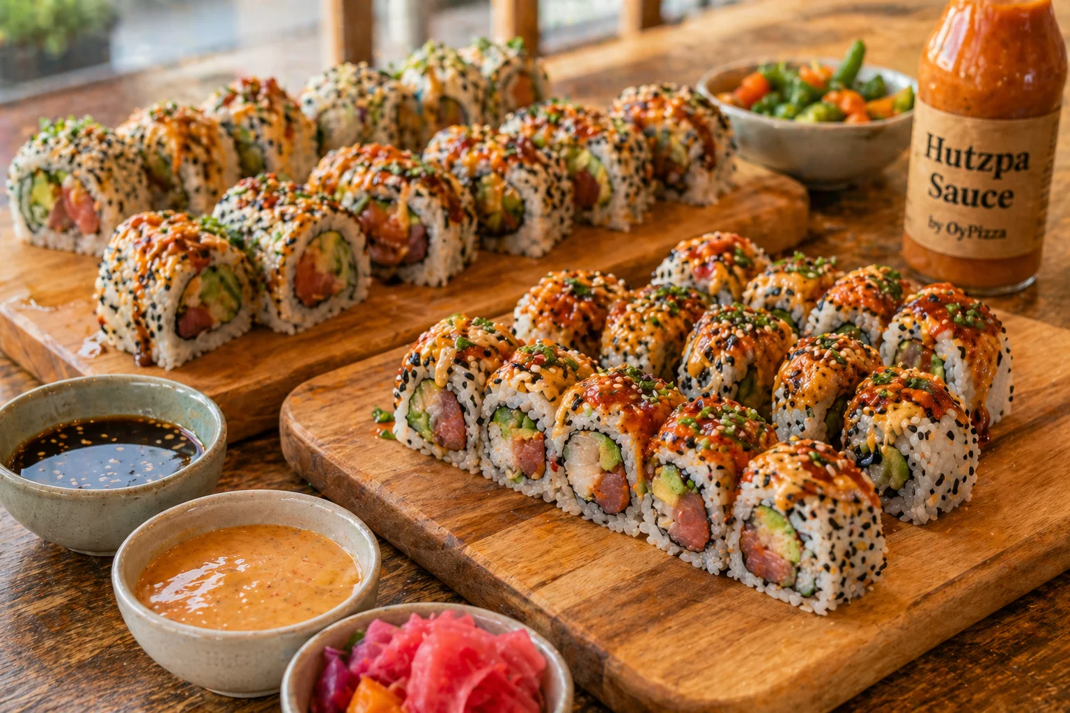 BaLi Sushi — Jewish-Japanese fusion rolls with Everything Bagel crust and tahini dip