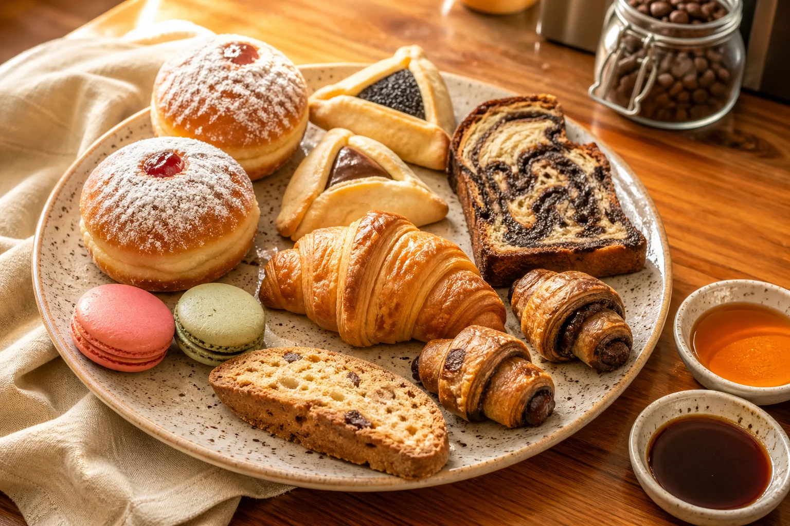 Breakfast — coffee, tea, and global pastries from the morning counter
