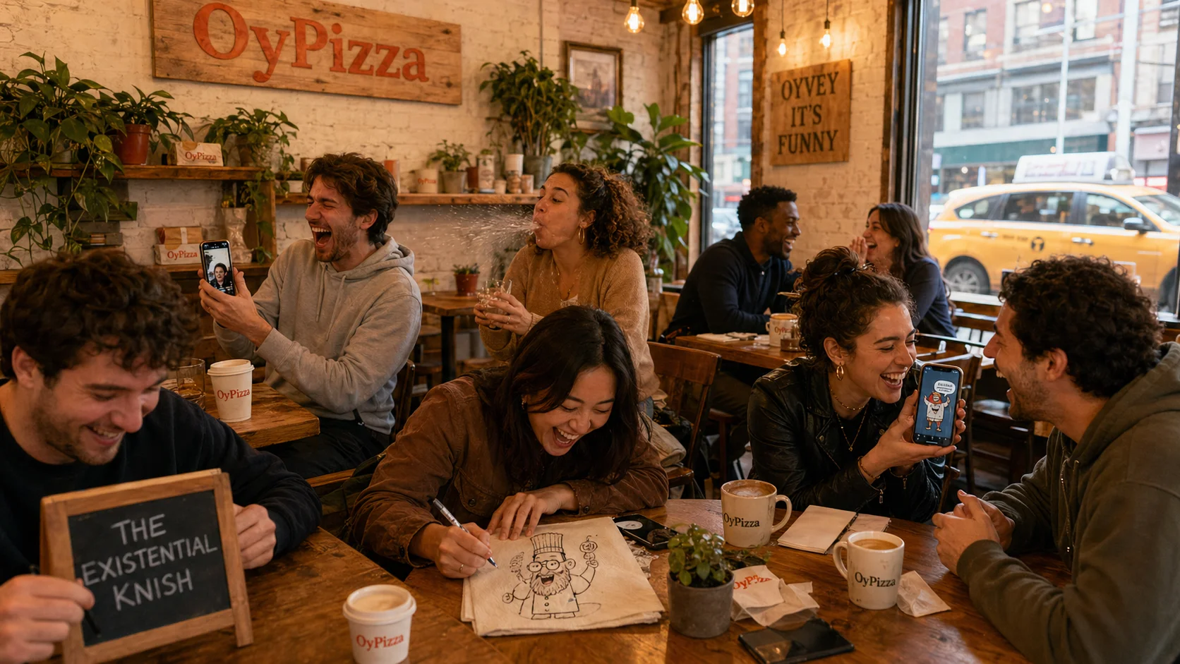 OyVey It's Funny — OyPizza comedy department, community of friends laughing at their own jokes